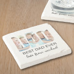 Best Dad Ever Photo Letter Stone Coaster<br><div class="desc">This father's gift stone coaster features three photos in the shape of the letters "DAD" along with the inscription "Best Dad Ever."
It is easily customizable with your photos and name.
Perfect for Father's Day,  birthdays,  or just to show your appreciation.</div>