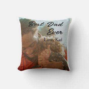 best dad ever photo love simple minimal text date cushion
