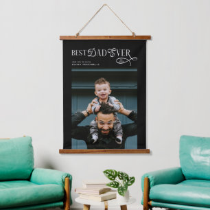 Best Dad Ever Photo Modern Fathers Day Gifts Hanging Tapestry