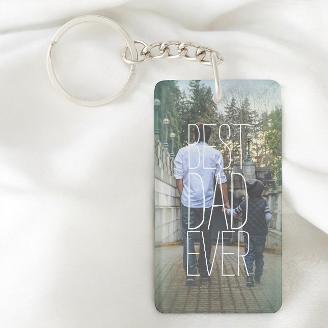 Best Dad Ever Photo Modern Key Ring (Creator Uploaded)