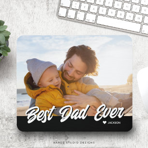 Best Dad Ever Photo Name Father's Gift Day Mouse Pad