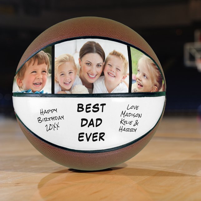 Best Dad Ever Photo Personalised Basketball (Creator Uploaded)