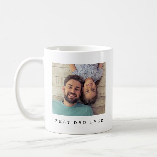 Best Dad Ever Photo Personalised Coffee Mug (Left)