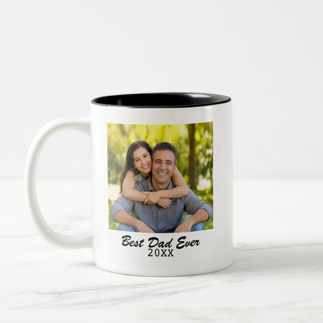 Best Dad Ever Photo Personalised Coffee Mug (Left)