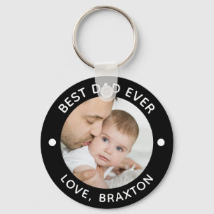 BEST DAD EVER Photo Personalised Your Colour Key Ring