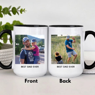 Best Dad Ever Photo Personalization Two-Tone Coffee Mug