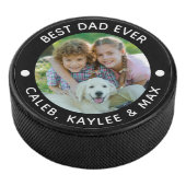 BEST DAD EVER Photo Personalized Your Color Hockey Puck (3/4)