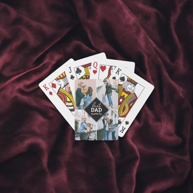 Best Dad Ever Photo Script Handwritten Playing Car Cards (Creator Uploaded)