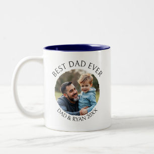 Best Dad Ever   Photo Template Personalised Two-Tone Coffee Mug