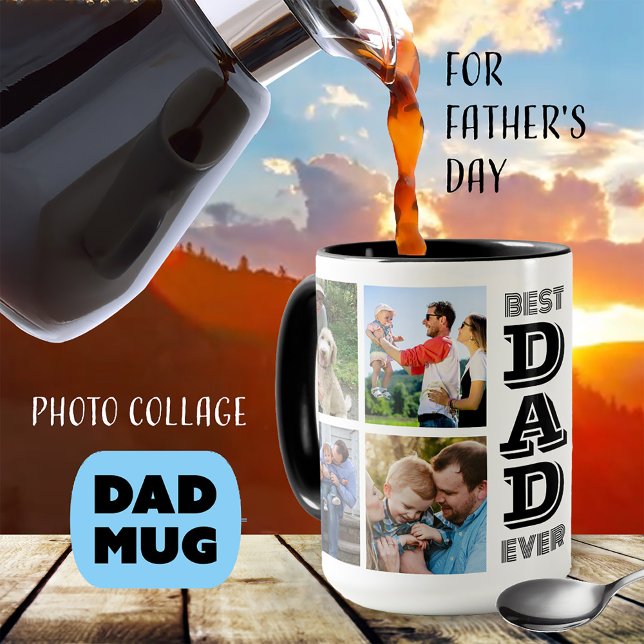 Best Dad Ever Photo Typography Father's Day Mug (Creator Uploaded)
