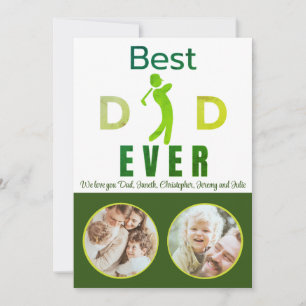 Best Dad Ever Photo Unique Green Golf Fathers Day Card