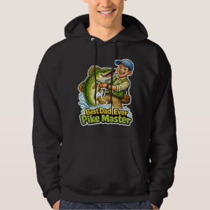 Best Dad Ever Pike Master funny fishing cartoon Hoodie