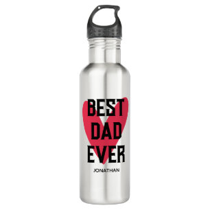 Best Dad Ever Pink Heart Father's Day 710 Ml Water Bottle