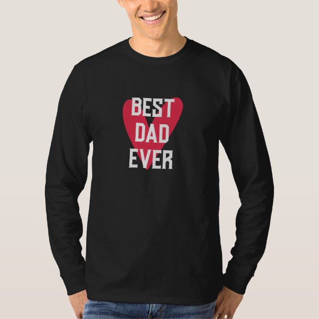Best Dad Ever Pink Heart Father's Day T-Shirt (Front)