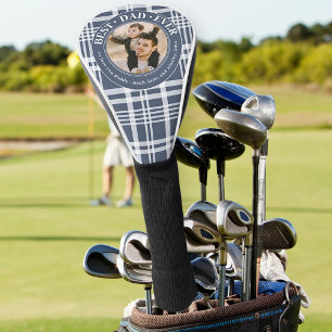 Best Dad Ever Plaid Custom Photo Fathers Day Golf Head Cover