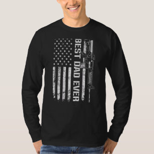 Best Dad Ever Pro Gun Usa Flag Fathers Day Back T-Shirt
