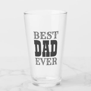 Best Dad Ever Quote Grey Typography Fathers Day Glass