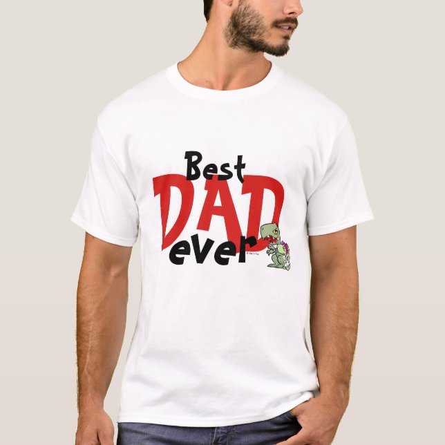 Best Dad Ever Red Black Text Baby Girl Father's T-Shirt (Front)