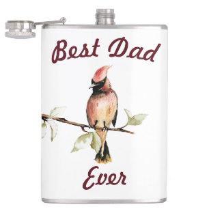 Best Dad Ever Red Cardinal Flask