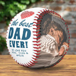 Best Dad Ever Red Heart Father 2 Family Photo  Baseball<br><div class="desc">Best Dad Ever Red Heart Father 2 Family Photo Baseball. Personalise it with 2 photos and names. You can change any text on the baseball or erase it. Personalised baseball is a perfect gift for a dad or a new dad on Father`s Day,  birthday or Christmas.</div>