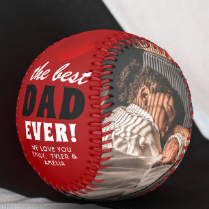 Best Dad Ever Red Heart Father`s Day 2 Photo  Baseball
