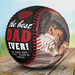 Best Dad Ever Red Heart Father`s Day 2 Photo Softball