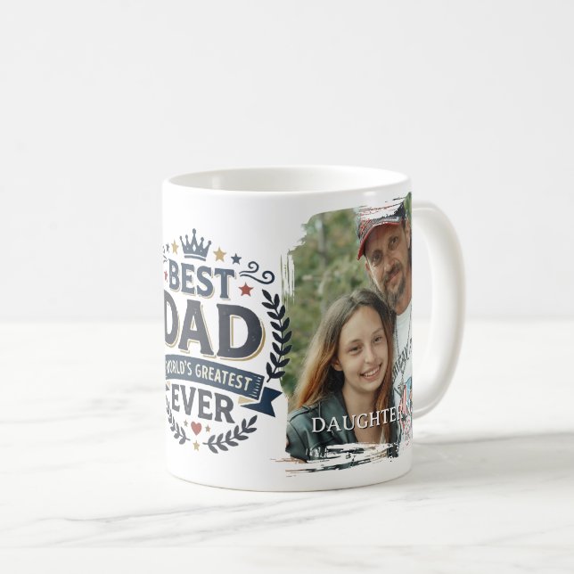 BEST DAD EVER RETRO CUSTOM Mug (Front Right)