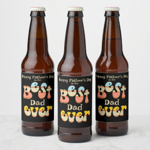 Best Dad Ever Retro Father's Day Beer Bottle Label