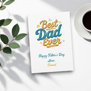 Best Dad Ever Retro Personalised Father's Day Card