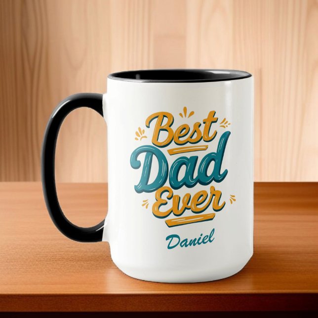 Best Dad Ever | Retro Personalised Father's Day Mug (Creator Uploaded)