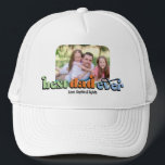 Best Dad Ever Retro Text Photo Trucker Hat<br><div class="desc">This photo hat makes a perfect gift for dad! The design features a photo with rounded corners and retro text "best dad ever". Personalise with the names of the children.</div>