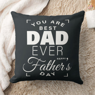Best Dad Ever Retro Typography Design Cushion