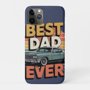 Best Dad Ever Retro Vintage Teal Muscle Car Case-Mate iPhone Case
