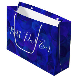 Best Dad Ever Royal Blue Unique Father's Day Large Gift Bag