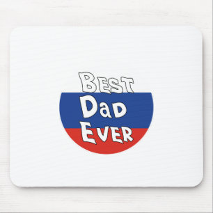 Best Dad Ever Russia Flag Mouse Pad