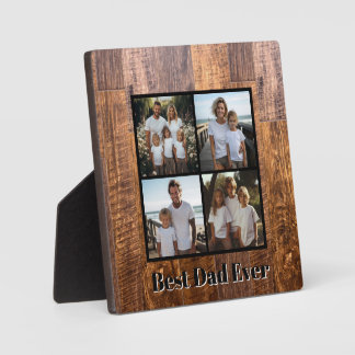 Best Dad Ever rustic dark wood grain Dad Plaque