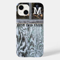 Best Dad Ever Rustic Distressed Wood Add Initial