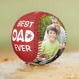 Best Dad Ever Rustic Softball Photo Name Custom