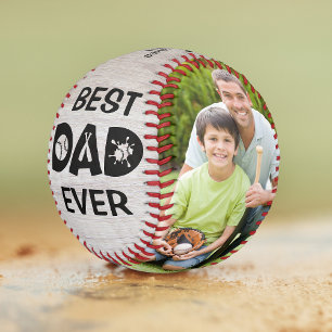 Best Dad Ever Rustic Softball Photo Name Custom
