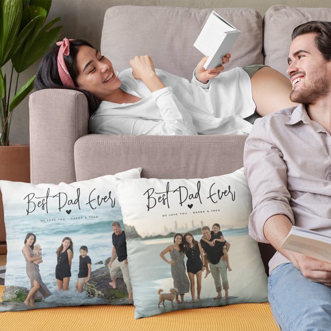 Best Dad Ever Script 2x Photo Cushion (Creator Uploaded)