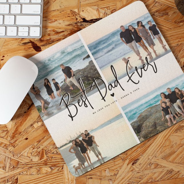 Best Dad Ever Script 4x Photo Mouse Pad (Creator Uploaded)