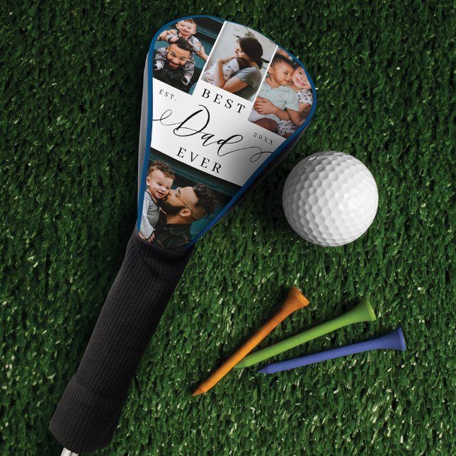 Best Dad Ever Script Father's Day Photo Collage Golf Head Cover (Best Dad Ever Script Father's Day Photo Collage Golf Head Cover)