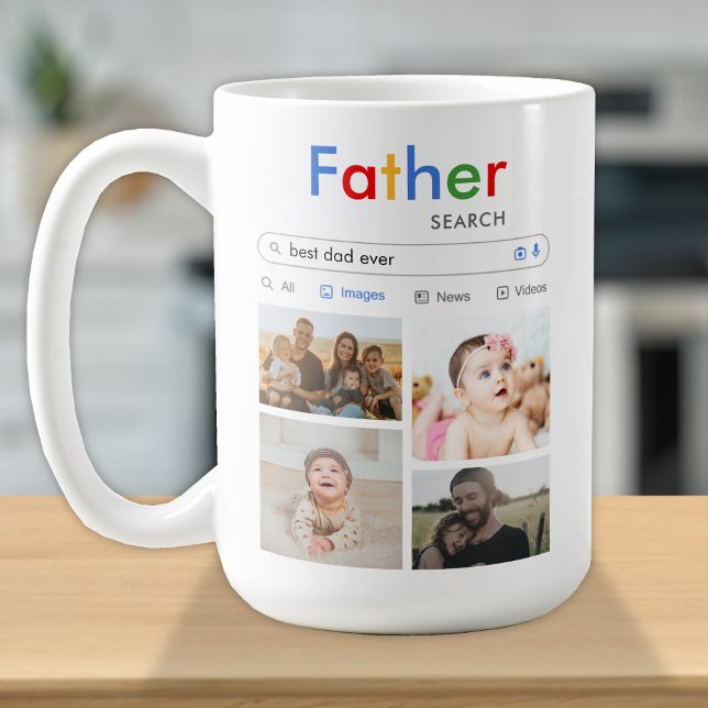 Best Dad Ever Search Baby Kids Cute Photo Collage Coffee Mug (Creator Uploaded)