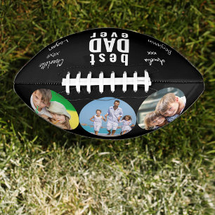 Best Dad Ever Signed Photo Black Personalised Football