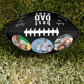 Best Dad Ever Signed Photo Black Personalised Football