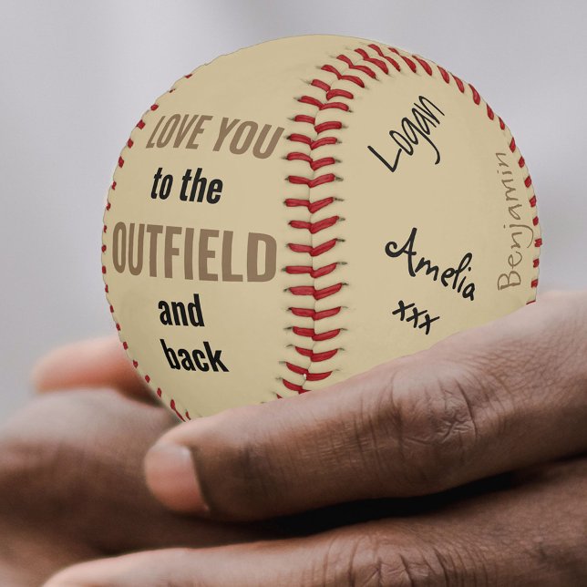 Best Dad Ever Signed Photo Cream Black Gold Baseball (Creator Uploaded)