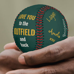 Best Dad Ever Signed Photo Green White Gold Baseball