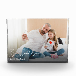 Best Dad Ever Simple Custom Photo Block