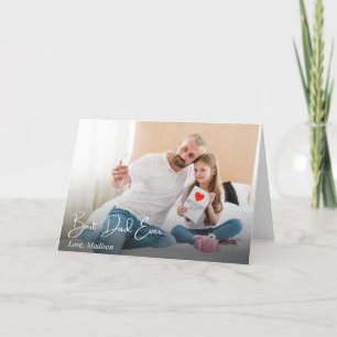 Best Dad Ever Simple Custom Photo Holiday Card