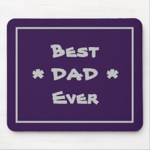 Best Dad Ever Simple Elegant Modern Purple & Grey Mouse Pad